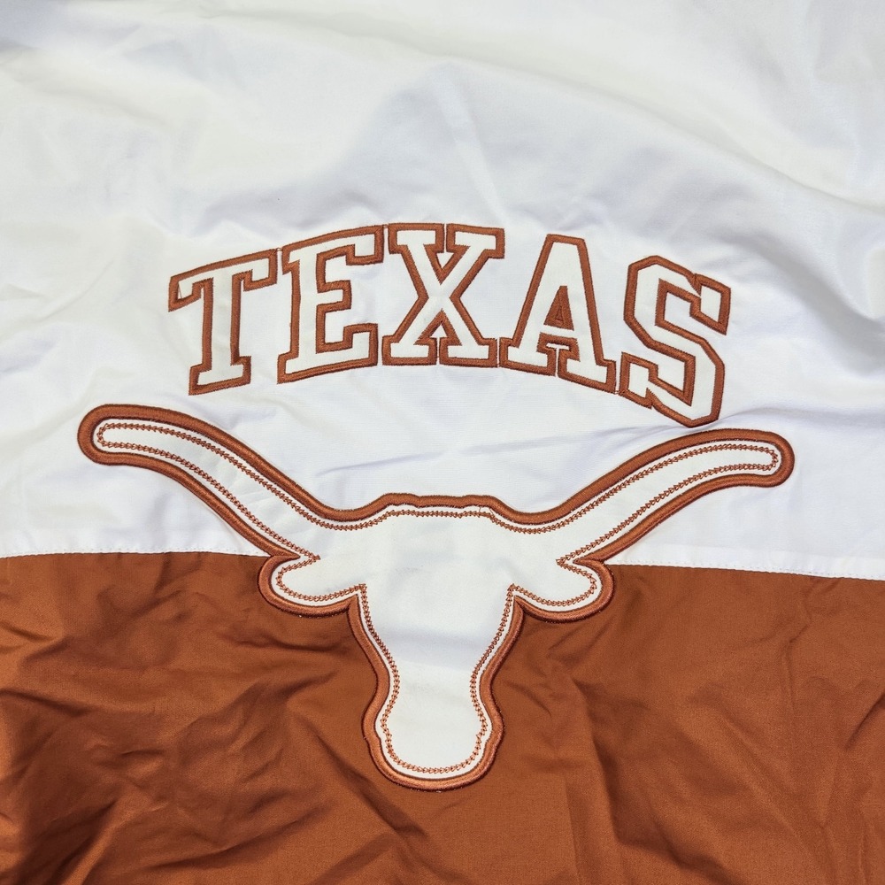 Vintage Texas Longhorns White Jacket Coat Zip Up Large With Hood‎ 90s - Picture 6 of 10